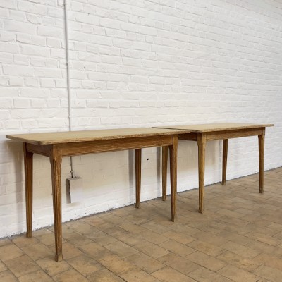 Pair of wooden bistro tables 1930