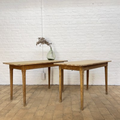 Pair of wooden bistro tables 1930