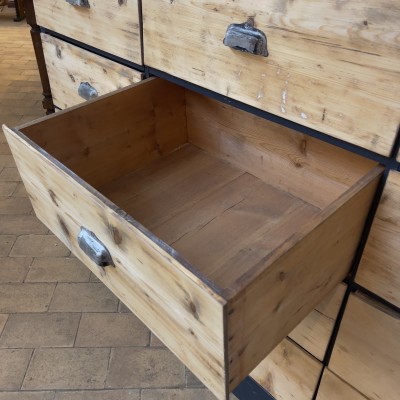 Ancien meuble de métier en bois 12 tiroirs