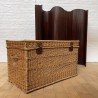 Large wicker travel trunk from the 1950s from the "Printemps" store in Paris.