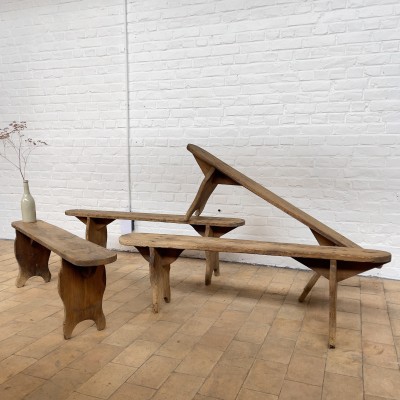 1 to 4 old wooden benches