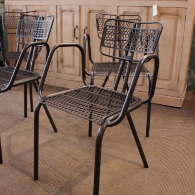 Série de fauteuils en métal René Malaval