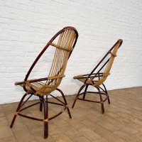Pair of rattan armchairs 1960