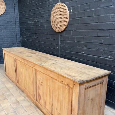Large pine counter from a hardware store