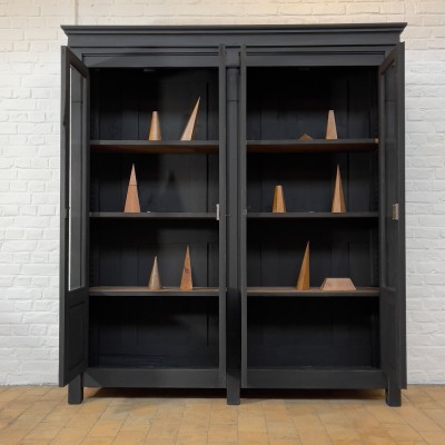 Walnut bookcase 4 doors