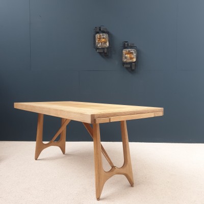 GUILLERME et CHAMBRON french oak dining table circa 1950