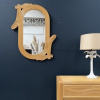 Grand miroir vintage en rotin
