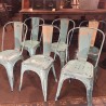 Série de 6 chaises en métal Tolix