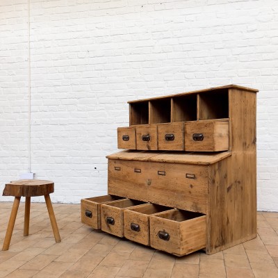 French wooden seed cabinet