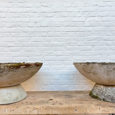 Set of 4 fiber cement planters by Willy Guhl 1950