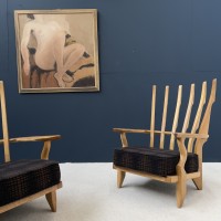 GUILLERME et CHAMBRON pair of  Lounge chair 1950s
