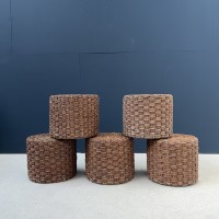 Set of vintage rope stools