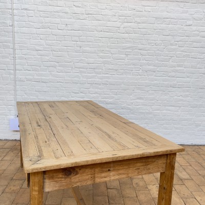Wooden farm table with 8 drawers