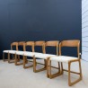 Set of 6 french BAUMANN dining chairs  c.1970