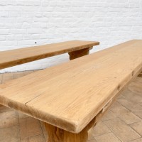 Pair of solid oak benches 1950