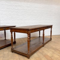 Pair of draper's tables in oak 1930
