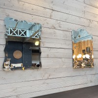 Pair of beveled mirrors from the 1950s