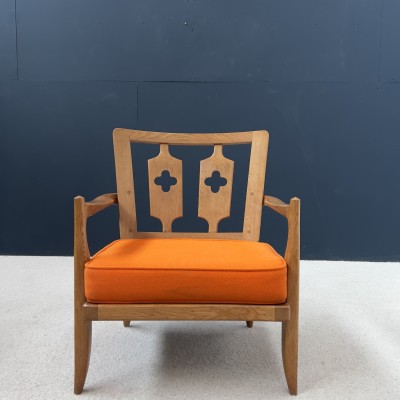 GUILLERME et CHAMBRON pair of lounge chairs 1950 s