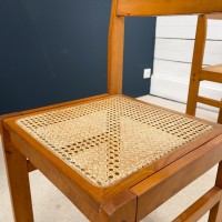 Set of 4 vintage chairs in ash and caning 1950