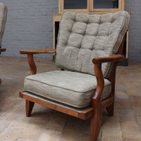 Armchairs and sofa Guillerme and Chambron 1960