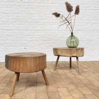 Pair of primitive wooden coffee tables