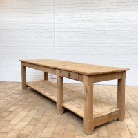 Large french drapers table elm and oak 1930