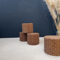 Set of 4 vintage rope stools