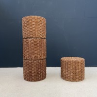 Set of 4 vintage rope stools