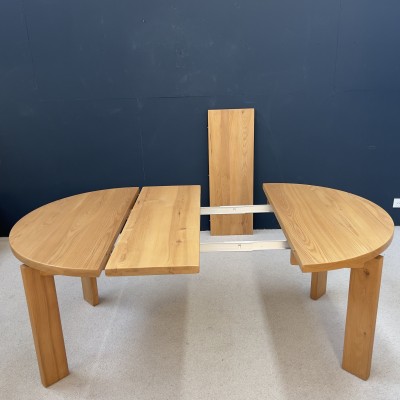 French dining table in solid elm circa 1970