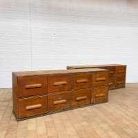 Large wooden haberdashery cabinet with 16 drawers