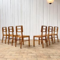 Ensemble de 6 chaises Pierre Cruège 1950