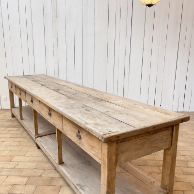 Grande table de drapier en bois début 20ème