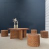 Set of 4 rope stools and coffee table