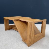 French elm coffee table by MAISON REGAIN édition