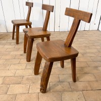 Set of six T CHAIRS by Olavi HANNINEN style  c. 1950