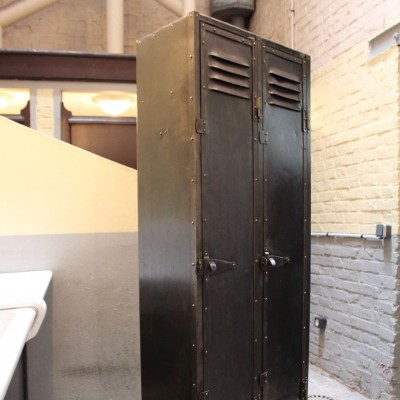 Old factory riveted cloakroom 2 doors