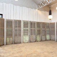 Early 20th century set of 10 wooden shutters