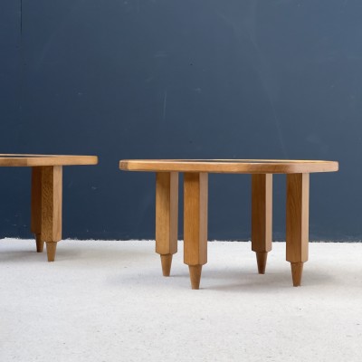Pair of coffee tables by GUILLERME et CHAMBRON C.1950