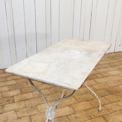 Marble and cast iron garden table 1920