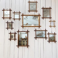 Collection of bamboo mirrors from the 1940s
