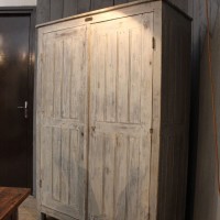 Antique workshop cabinet in painted wood