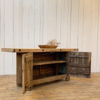 French workbench in elm and oak