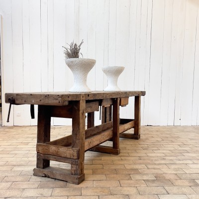 Early 20th century oak workbench