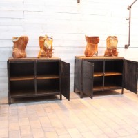 Pair of metal workshop furniture