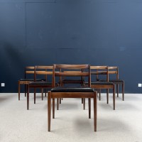 Ensemble de 6 chaises en palissandre de  Kai Kristiansen 1960