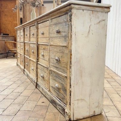 Large wood and marble bakery cabinet, 1930s