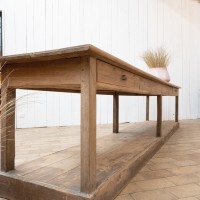 Large wooden draper's table, early 20th century