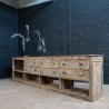 Large craft furniture in wood and slate early 20th century