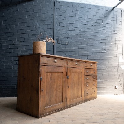 Ancien meuble d'imprimerie en bois début XXème