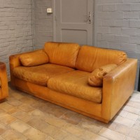Pair 1960 leather sofa
